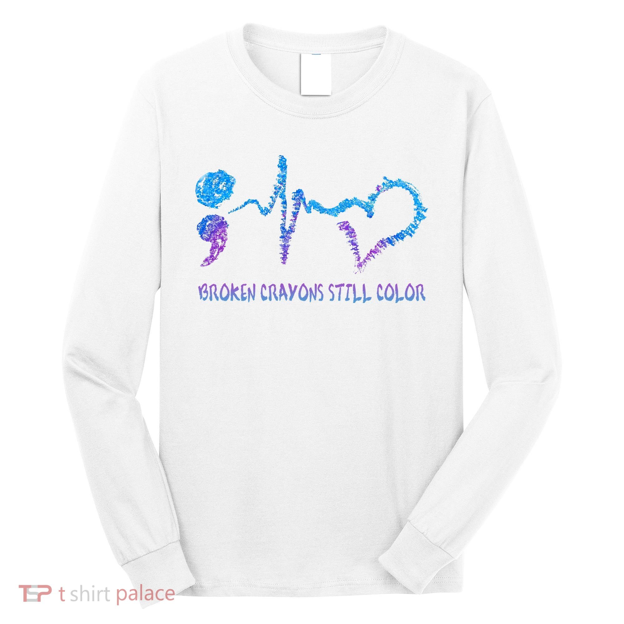Heartbeat Semicolon Prevention Awareness Long Sleeve Shirt