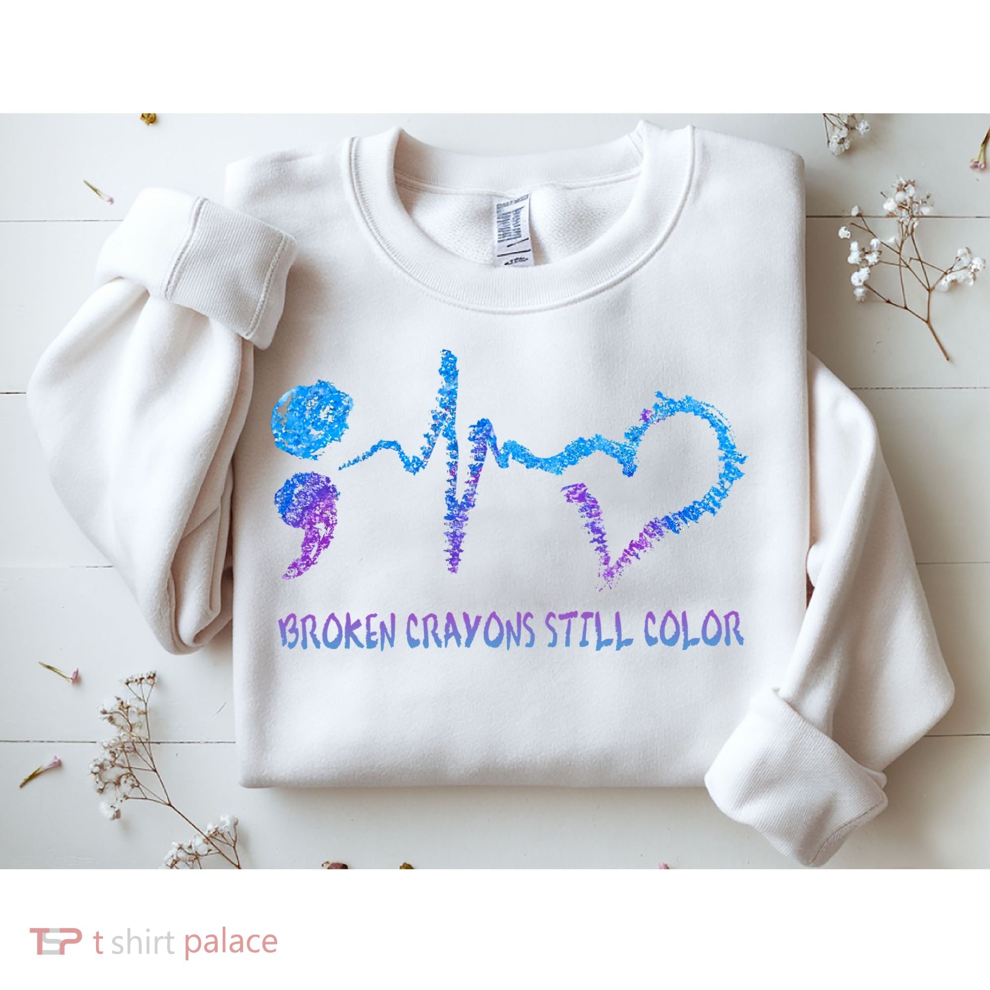 Heartbeat Semicolon Prevention Awareness Sweatshirt