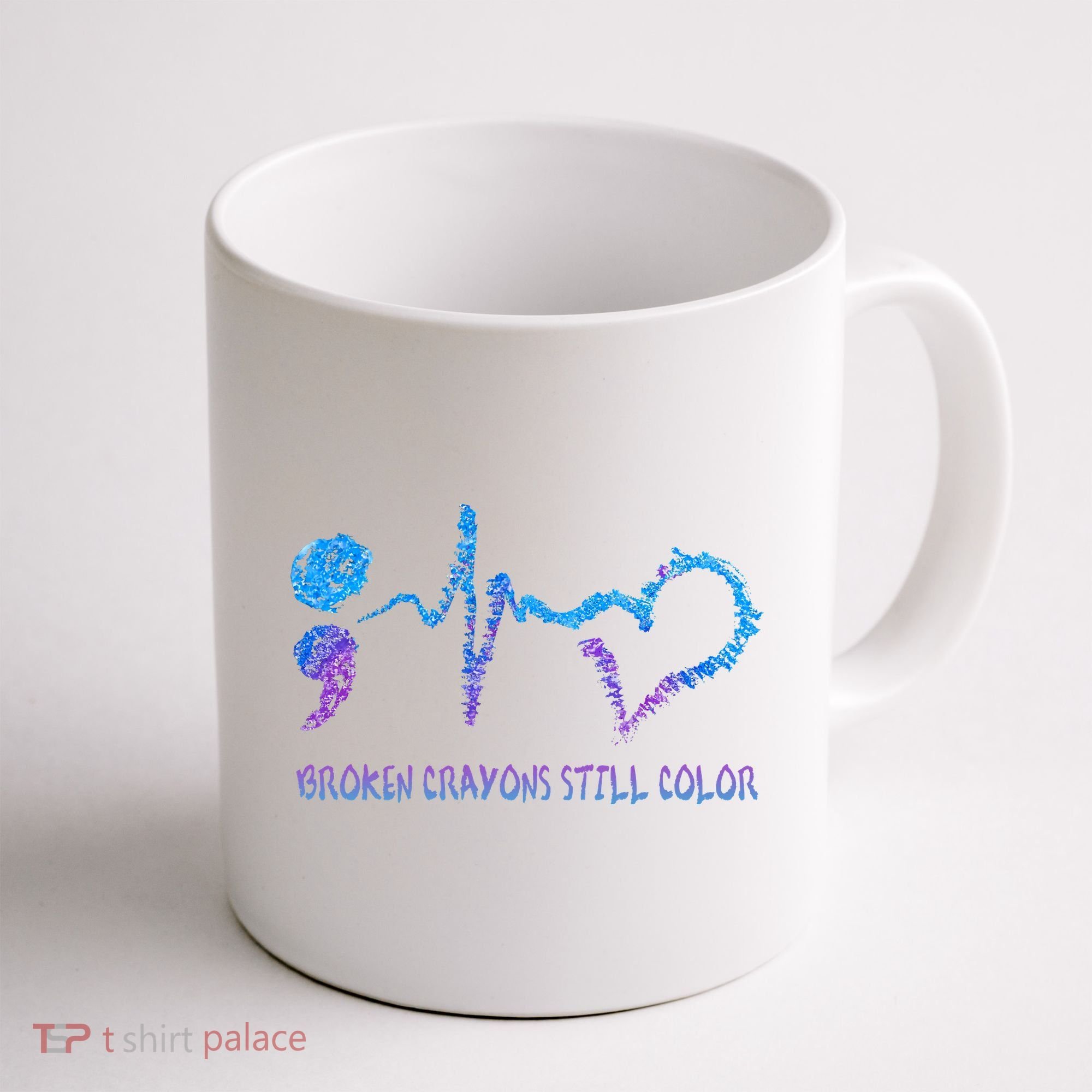 Heartbeat Semicolon Prevention Awareness Coffee Mug