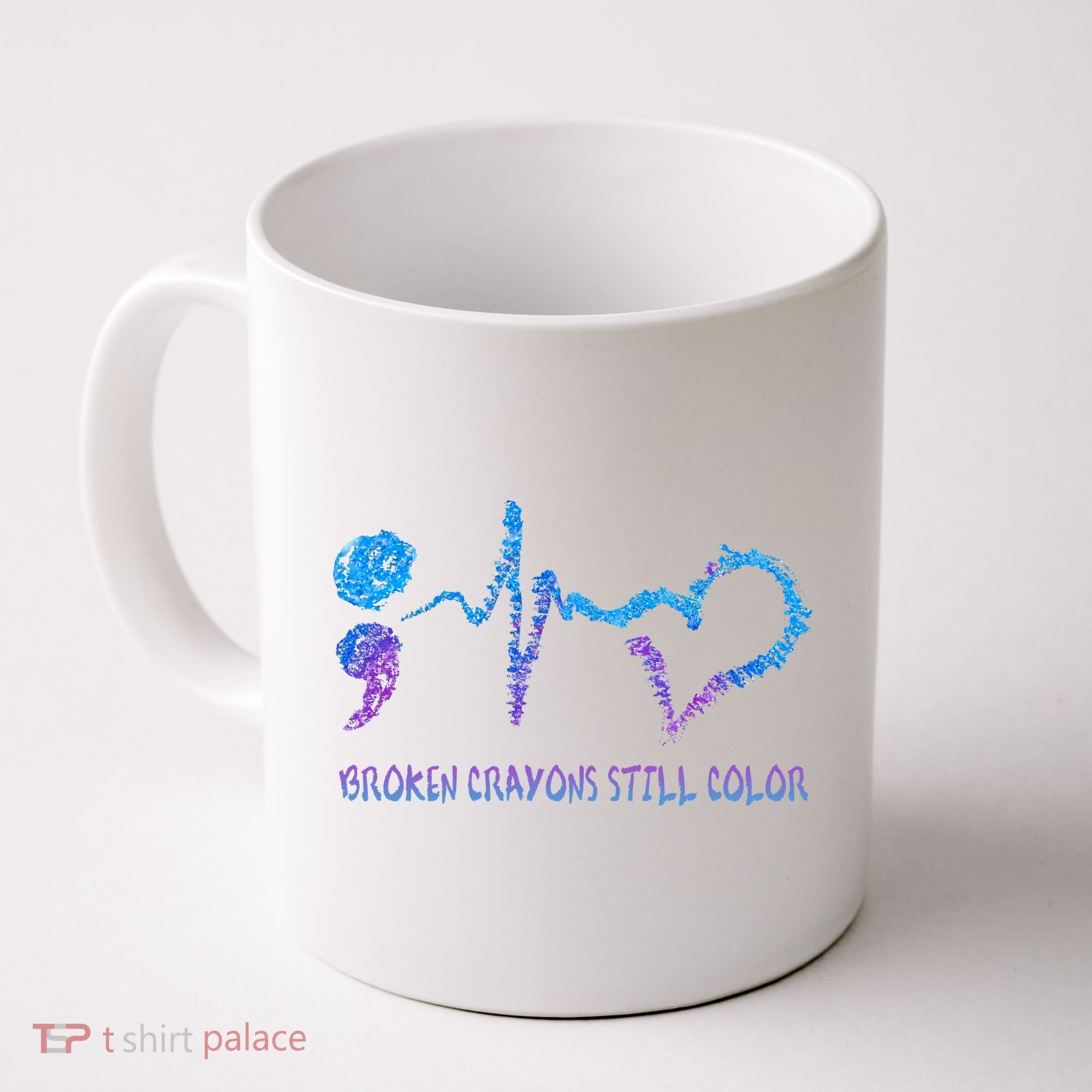 Heartbeat Semicolon Prevention Awareness Coffee Mug