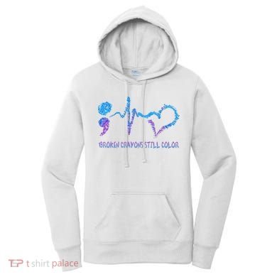 Heartbeat Semicolon Prevention Awareness Women's Hoodie
