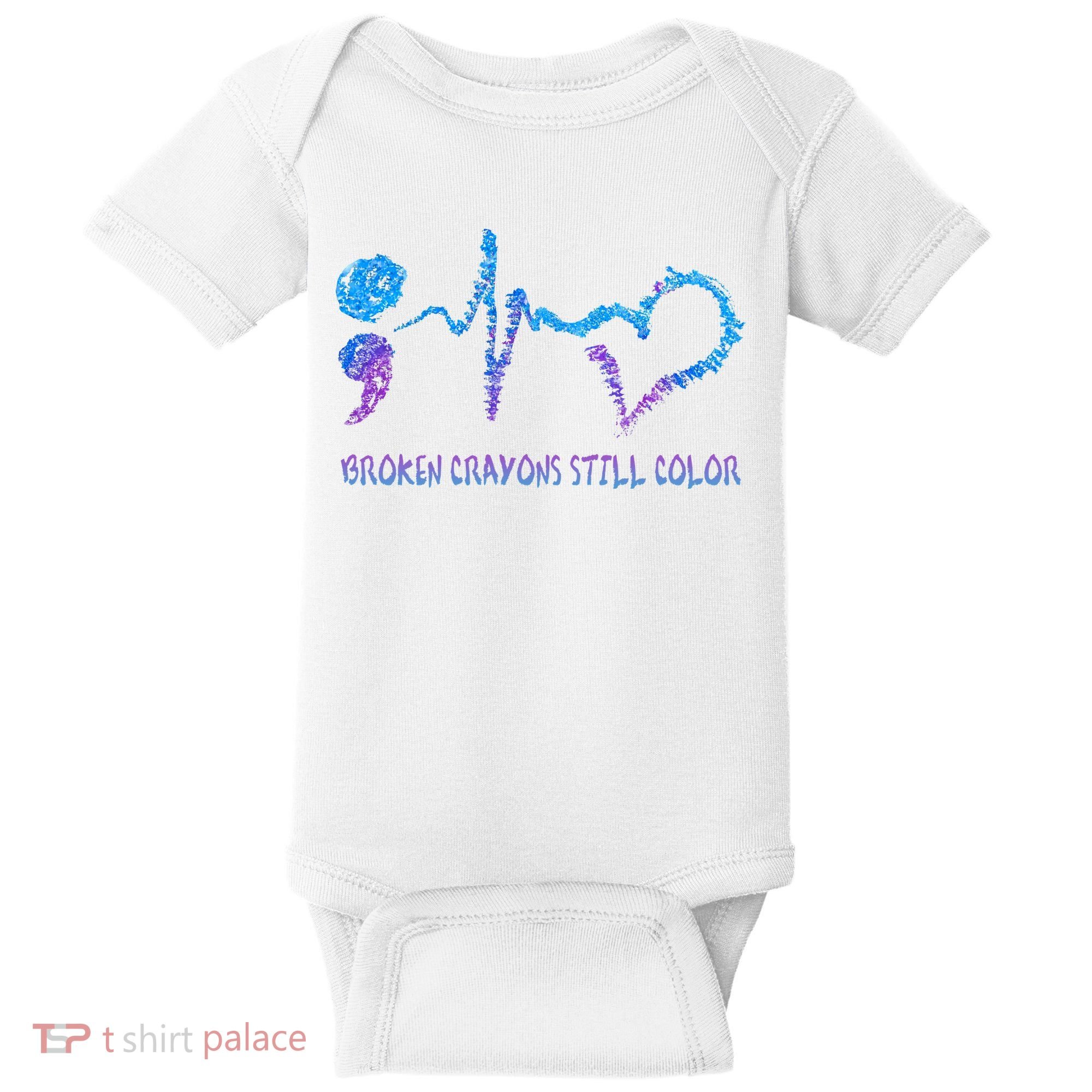 Heartbeat Semicolon Prevention Awareness Baby Bodysuit