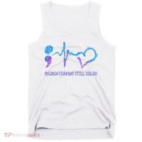 Heartbeat Semicolon Prevention Awareness Tank Top thumb 0