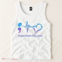 Heartbeat Semicolon Prevention Awareness Tank Top thumb 2