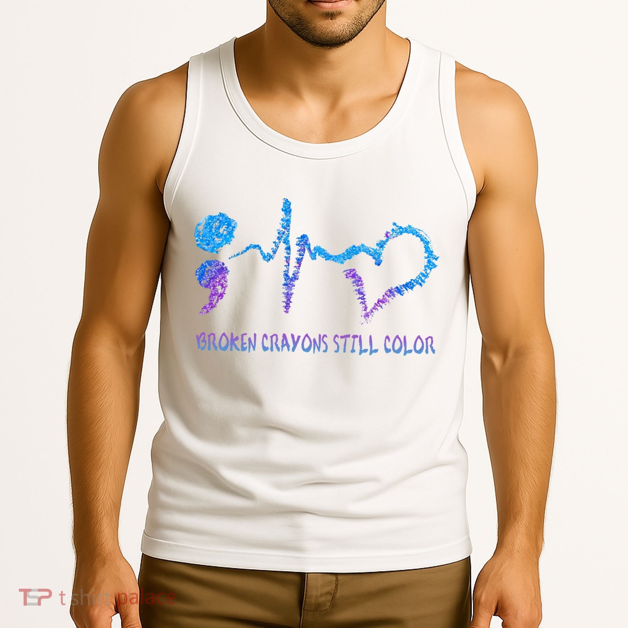 Heartbeat Semicolon Prevention Awareness Tank Top