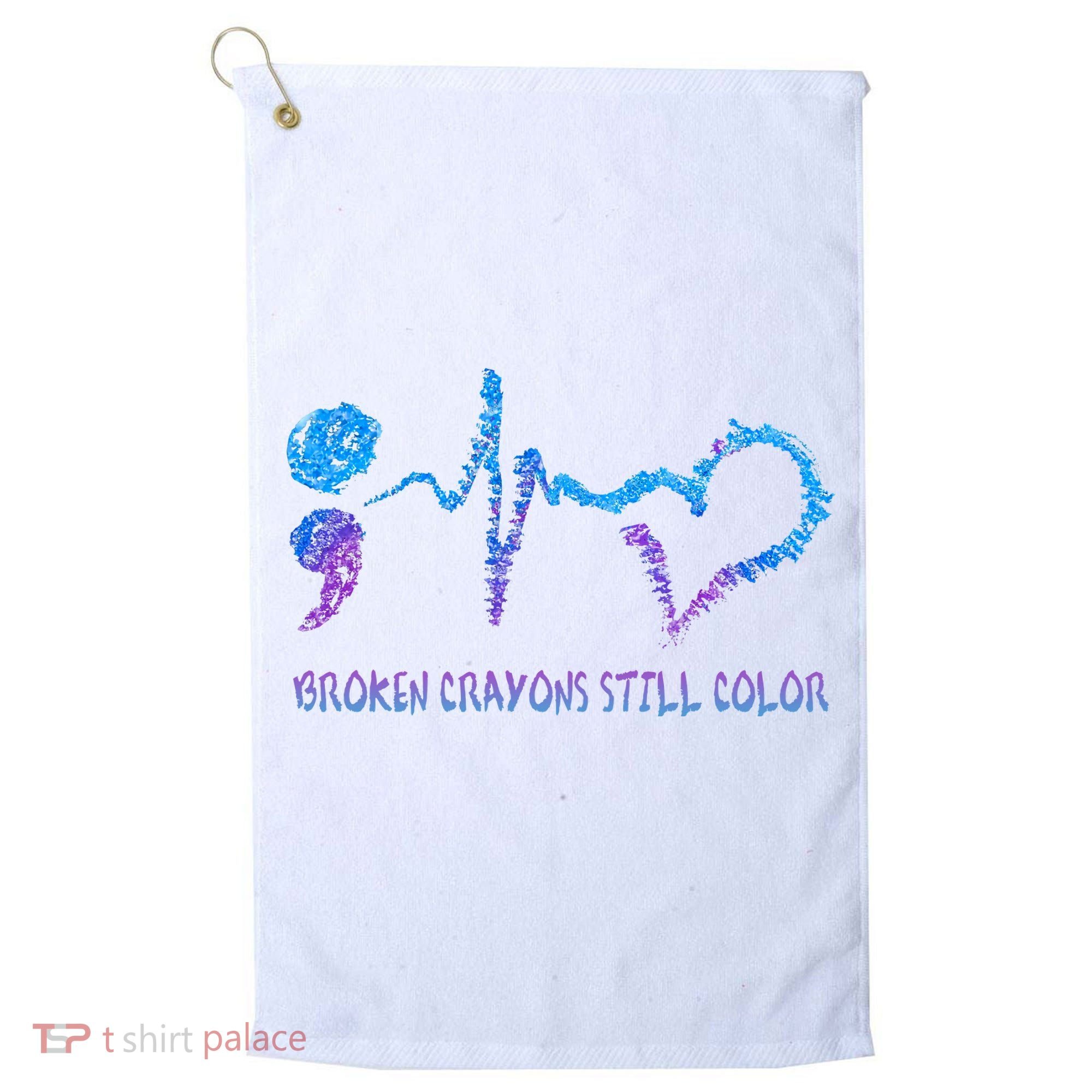 Heartbeat Semicolon Prevention Awareness Golf Towel
