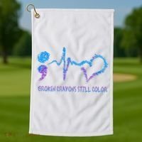 Heartbeat Semicolon Prevention Awareness Golf Towel thumb 1
