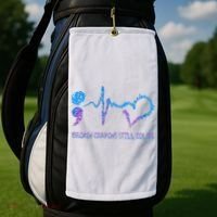 Heartbeat Semicolon Prevention Awareness Golf Towel thumb 2