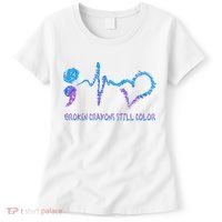 Heartbeat Semicolon Prevention Awareness Women's T-Shirt thumb 0