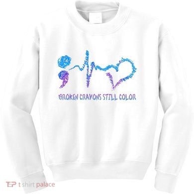 Heartbeat Semicolon Prevention Awareness Kids Sweatshirt