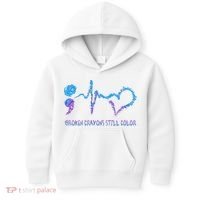 Heartbeat Semicolon Prevention Awareness Kids Hoodie thumb 0