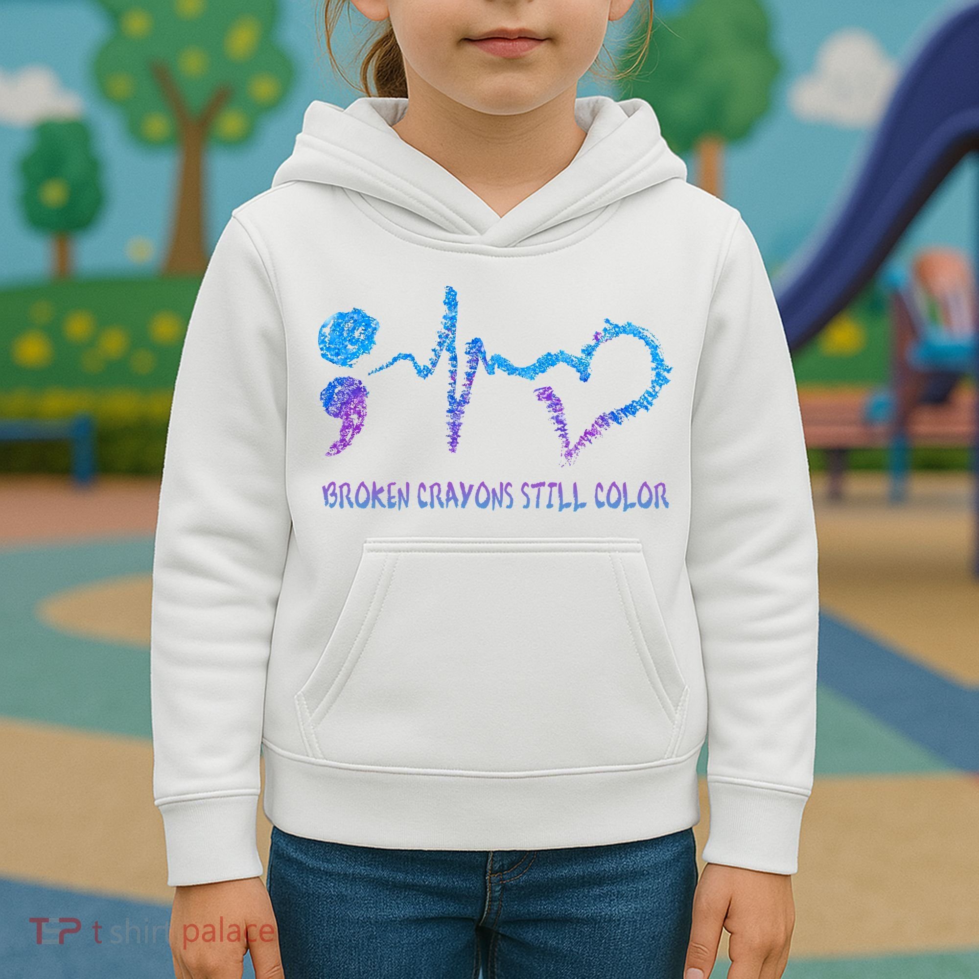 Heartbeat Semicolon Prevention Awareness Kids Hoodie