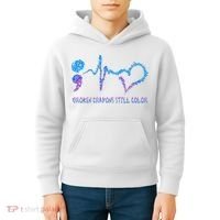 Heartbeat Semicolon Prevention Awareness Kids Hoodie thumb 4