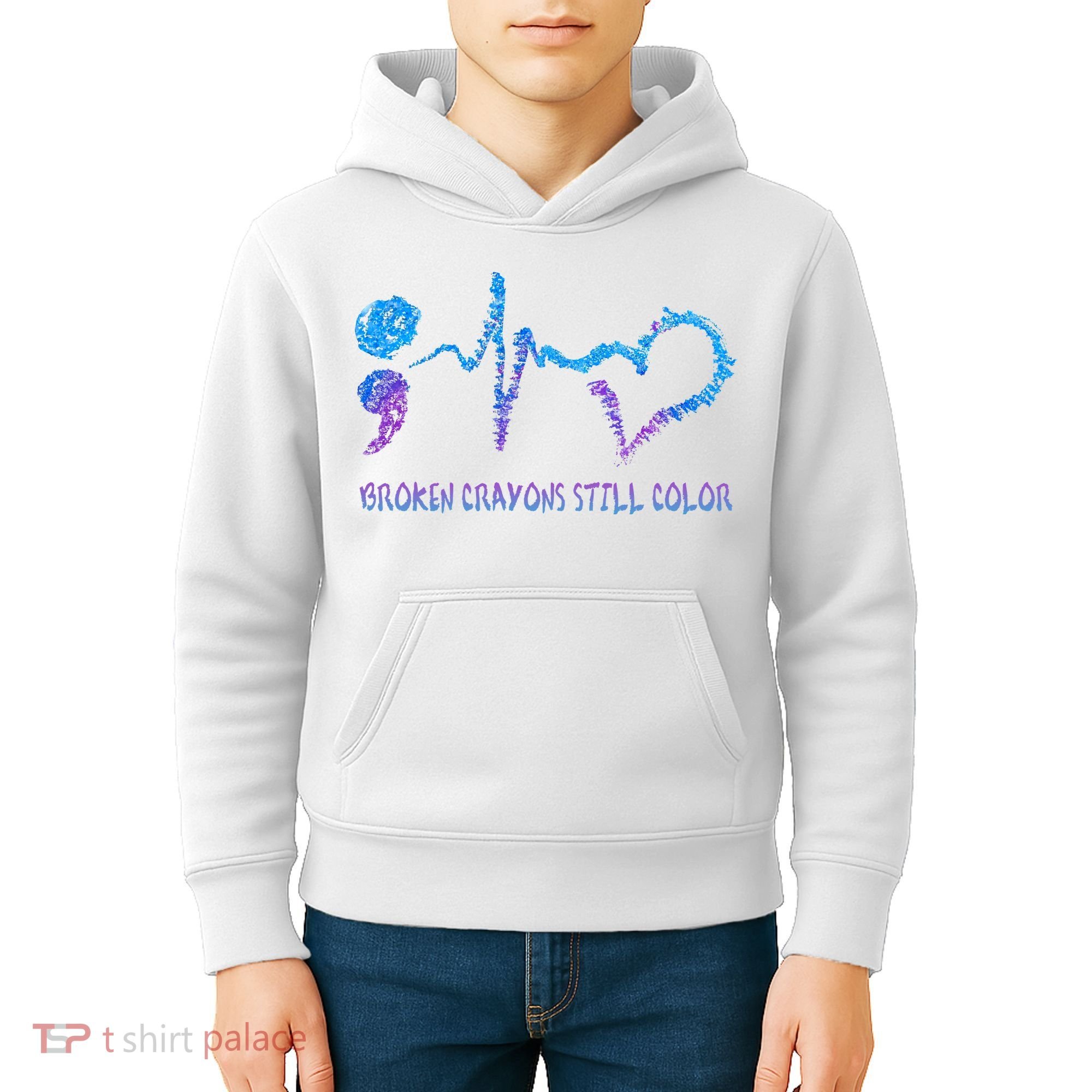 Heartbeat Semicolon Prevention Awareness Kids Hoodie