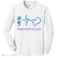 Heartbeat Semicolon Prevention Awareness Kids Long Sleeve Shirt thumb 0