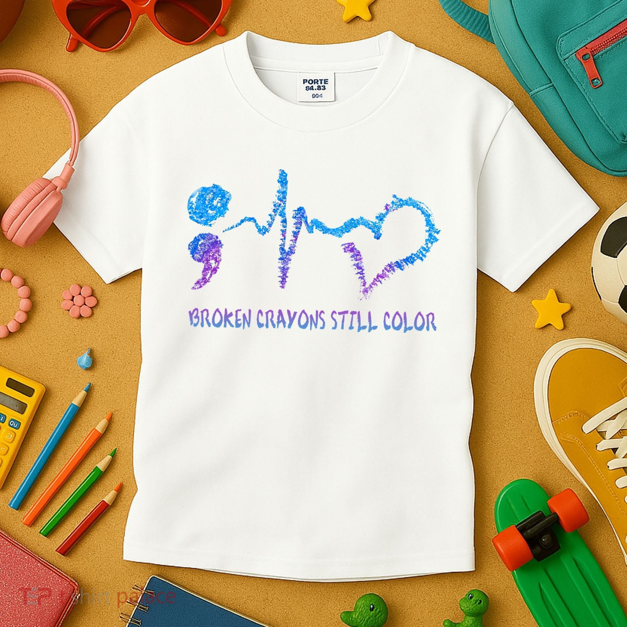 Heartbeat Semicolon Prevention Awareness Kids T-Shirt