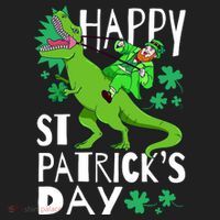 Happy St. Patrick's Day TRex Leprechaun Irish Clover Women's Sweatshirt thumb 2