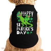 Happy St. Patrick's Day TRex Leprechaun Irish Clover Doggie Tank thumb 0