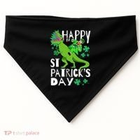 Happy St. Patrick's Day TRex Leprechaun Irish Clover USA-Made Doggie Bandana thumb 0