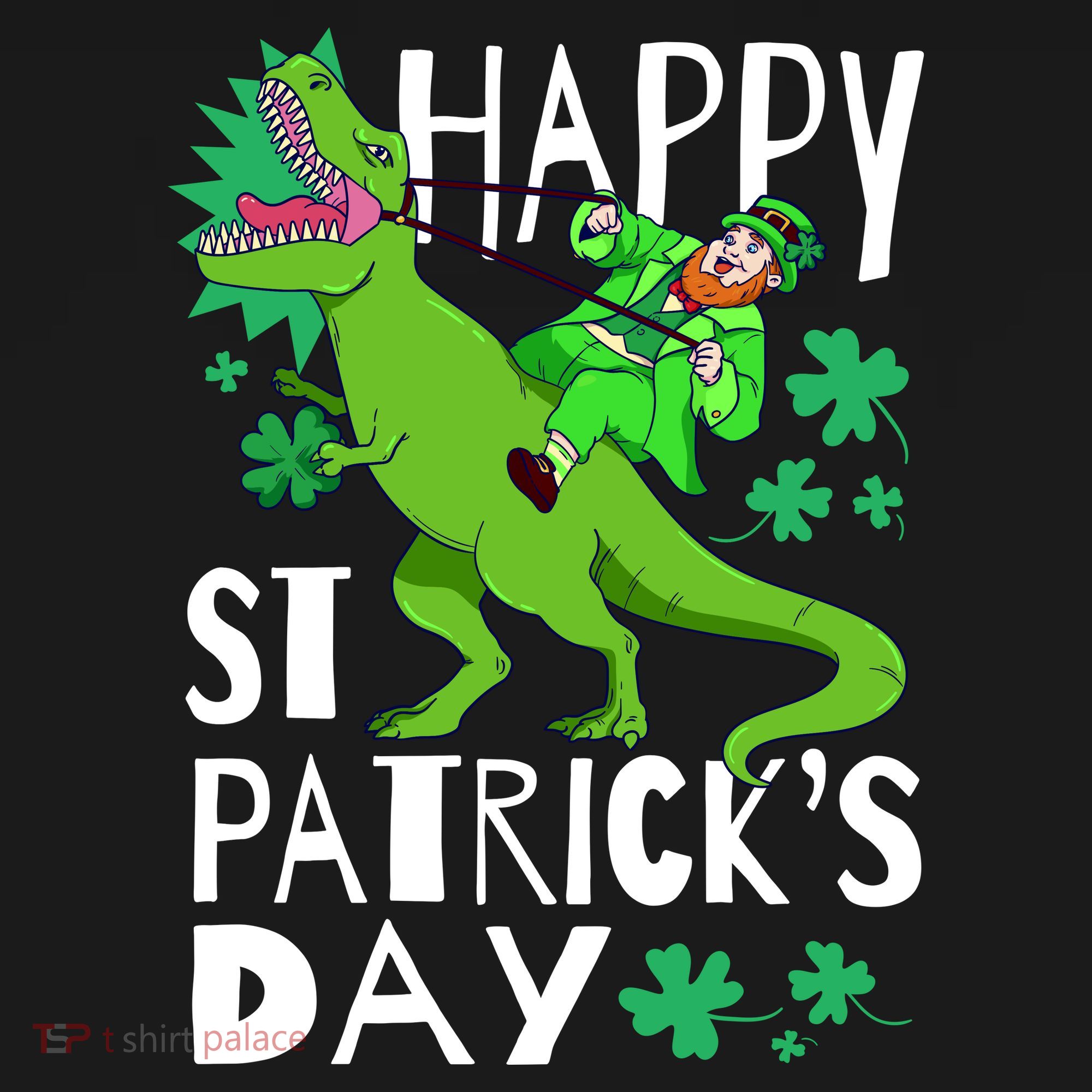 Happy St. Patrick's Day TRex Leprechaun Irish Clover Backpack