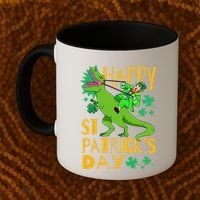 Happy St. Patrick's Day TRex Leprechaun Irish Clover Coffee Mug thumb 2