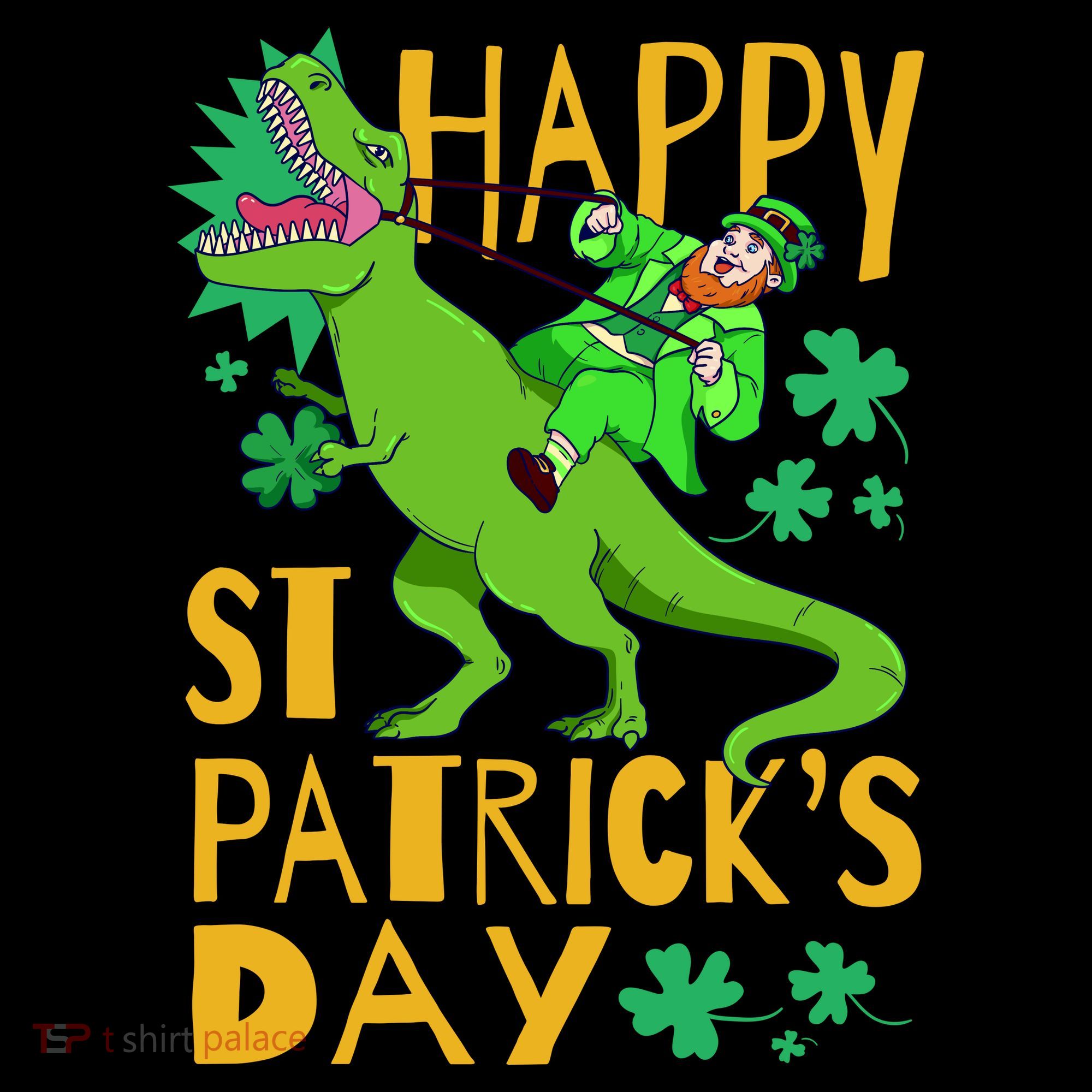 Happy St. Patrick's Day TRex Leprechaun Irish Clover Coffee Mug