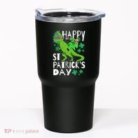 Happy St. Patrick's Day TRex Leprechaun Irish Clover Tumbler thumb 0