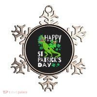 Happy St. Patrick's Day TRex Leprechaun Irish Clover Ornament thumb 0