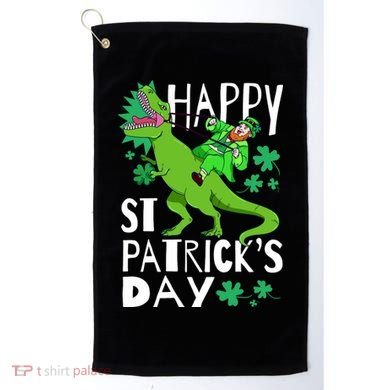 Happy St. Patrick's Day TRex Leprechaun Irish Clover Golf Towel