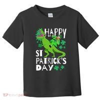 Happy St. Patrick's Day TRex Leprechaun Irish Clover Toddler T-Shirt thumb 0