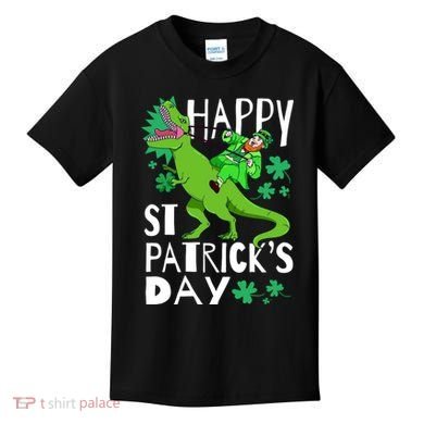 Happy St. Patrick's Day TRex Leprechaun Irish Clover Kids T-Shirt