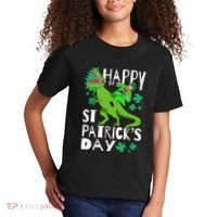 Happy St. Patrick's Day TRex Leprechaun Irish Clover Kids T-Shirt thumb 2