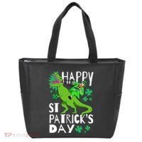 Happy St. Patrick's Day TRex Leprechaun Irish Clover Tote Bag thumb 0