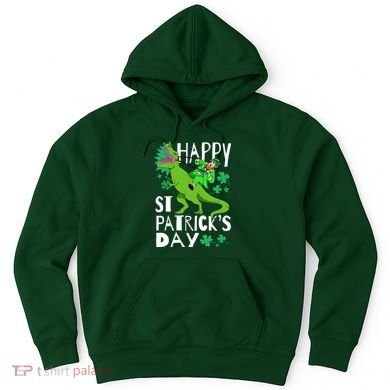 Happy St. Patrick's Day TRex Leprechaun Irish Clover Hoodie
