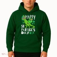 Happy St. Patrick's Day TRex Leprechaun Irish Clover Hoodie thumb 2
