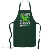 Happy St. Patrick's Day TRex Leprechaun Irish Clover Apron thumb 0