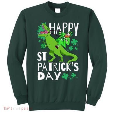 Happy St. Patrick's Day TRex Leprechaun Irish Clover Sweatshirt