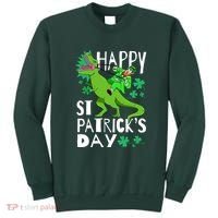 Happy St. Patrick's Day TRex Leprechaun Irish Clover Sweatshirt thumb 0