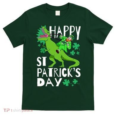 Happy St. Patrick's Day TRex Leprechaun Irish Clover T-Shirt