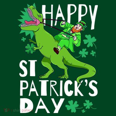 Happy St. Patrick's Day TRex Leprechaun Irish Clover T-Shirt