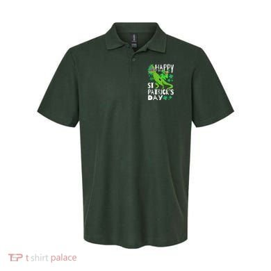 Happy St. Patrick's Day TRex Leprechaun Irish Clover Polo