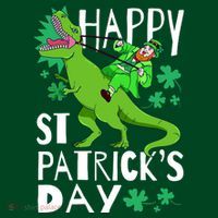 Happy St. Patrick's Day TRex Leprechaun Irish Clover Mousepad thumb 1