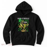Happy St PaT Rex Dinosaur Saint Patrick's Day Cute Hoodie thumb 0