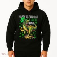 Happy St PaT Rex Dinosaur Saint Patrick's Day Cute Hoodie thumb 2
