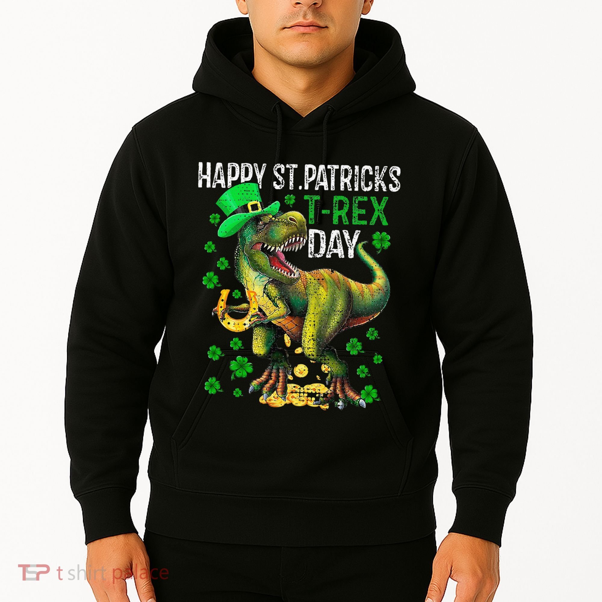 Happy St PaT Rex Dinosaur Saint Patrick's Day Cute Hoodie