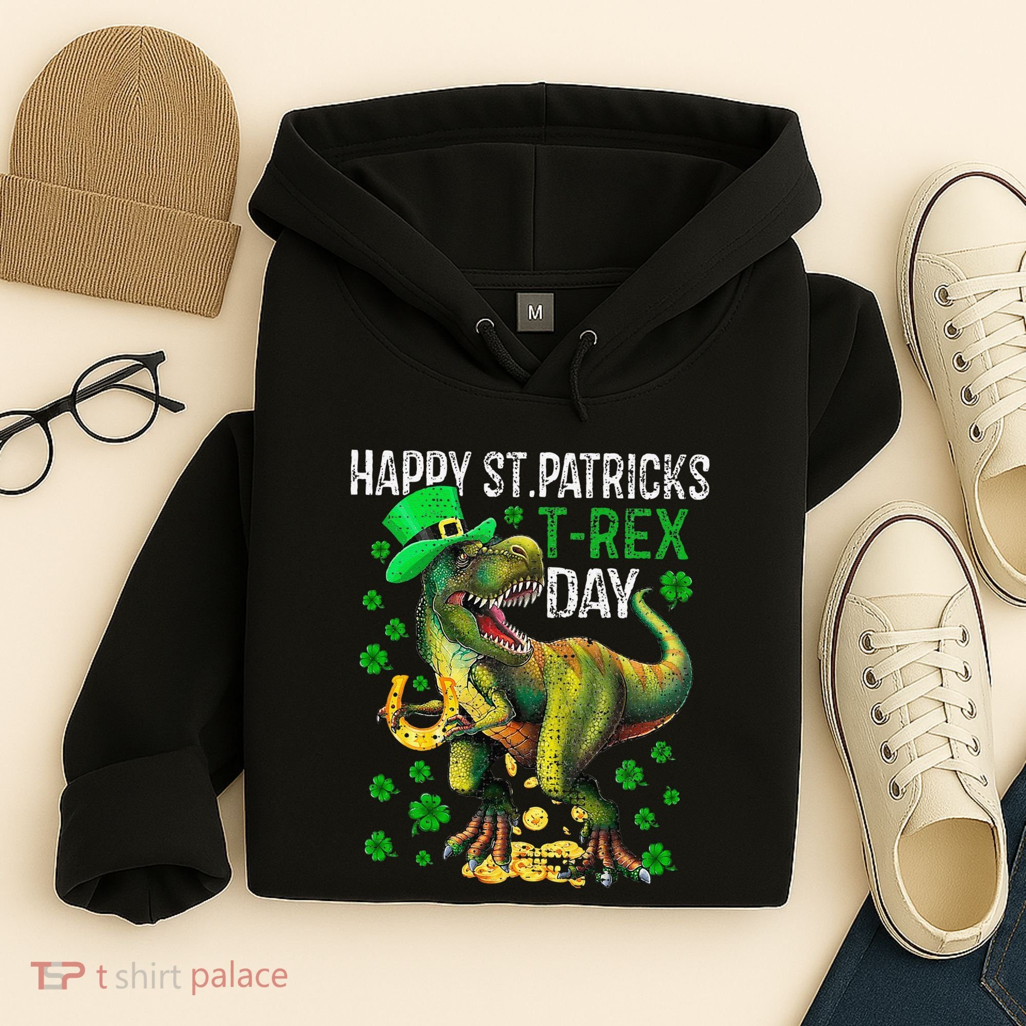Happy St PaT Rex Dinosaur Saint Patrick's Day Cute Hoodie