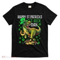 Happy St PaT Rex Dinosaur Saint Patrick's Day Cute T-Shirt thumb 0