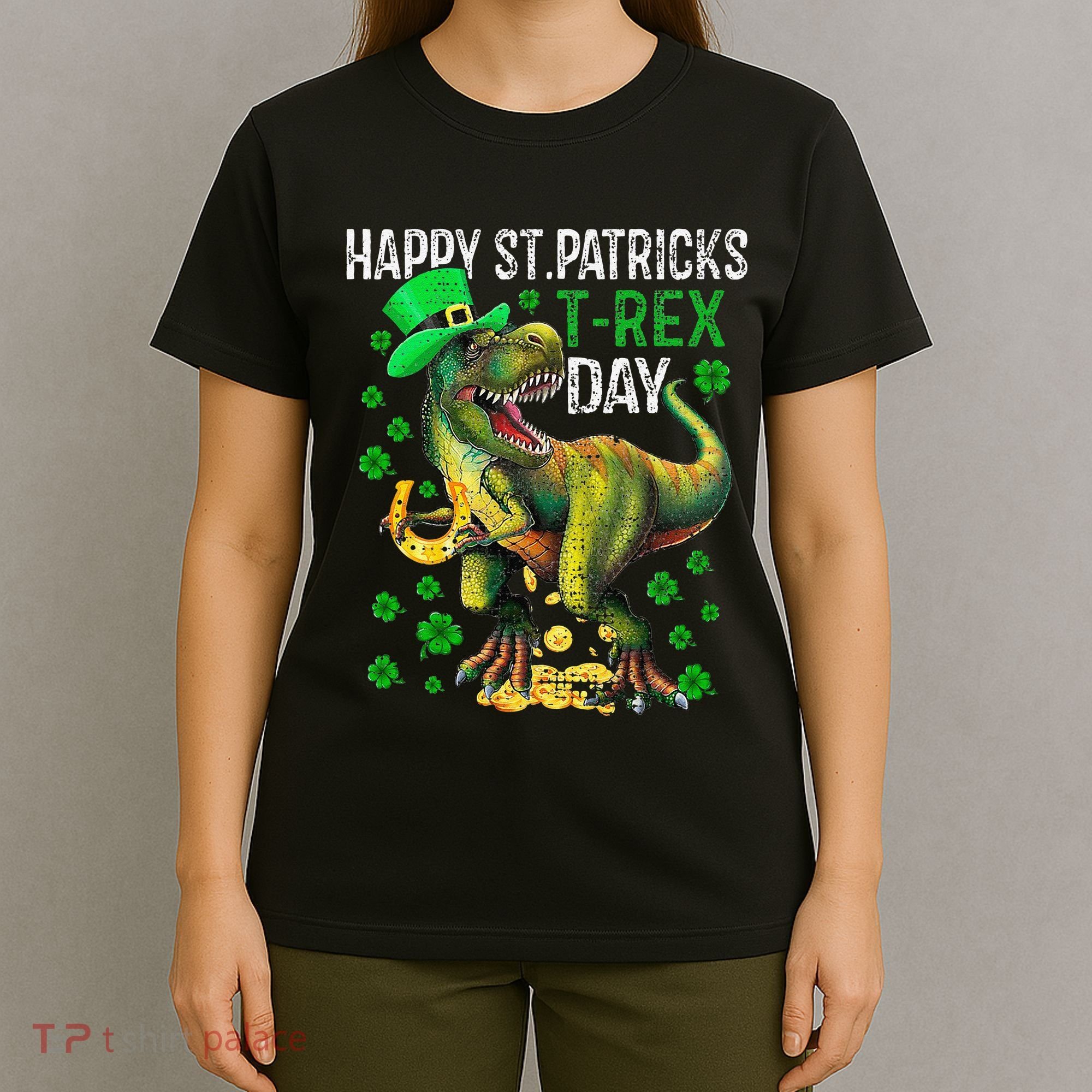 Happy St PaT Rex Dinosaur Saint Patrick's Day Cute T-Shirt