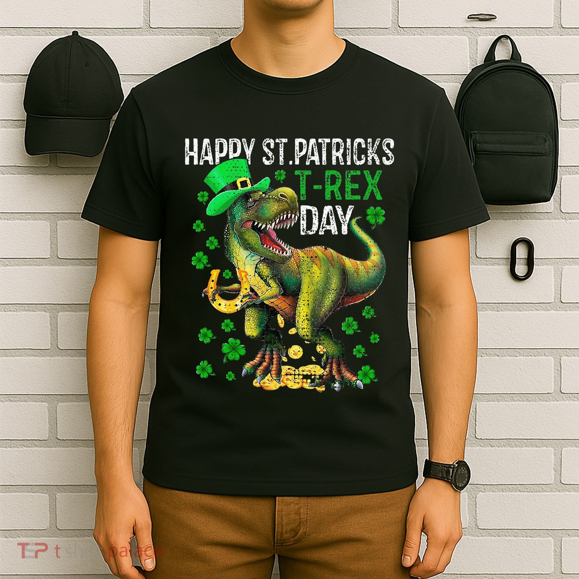 Happy St PaT Rex Dinosaur Saint Patrick's Day Cute T-Shirt