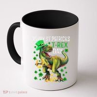 Happy St PaT Rex Dinosaur Saint Patrick's Day Cute Coffee Mug thumb 0